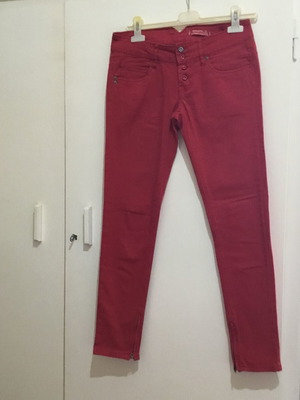 Red pants straight fit like new, size S