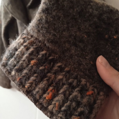 Vezzо wool cardigan used, size S, brown, with detachable hood