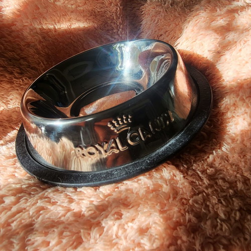 Metal cat or small dog bowl new, 13.5 cm diameter