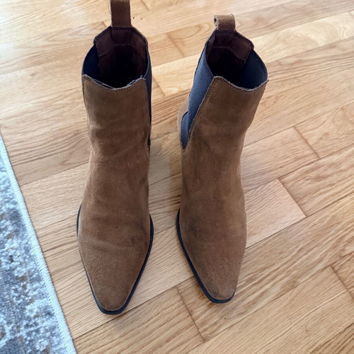 Zara suede brown ankle boots used, size 40 with elastic