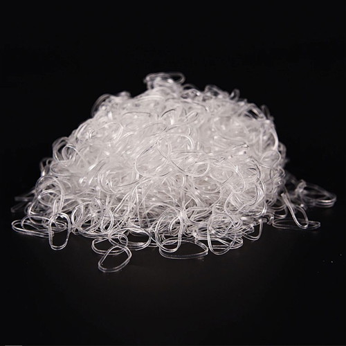 Silicone Hair Elastics Transparent Pack of 1000