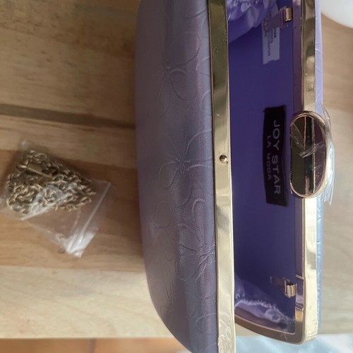 Shoulder clutch bag new, purple with detachable chain
