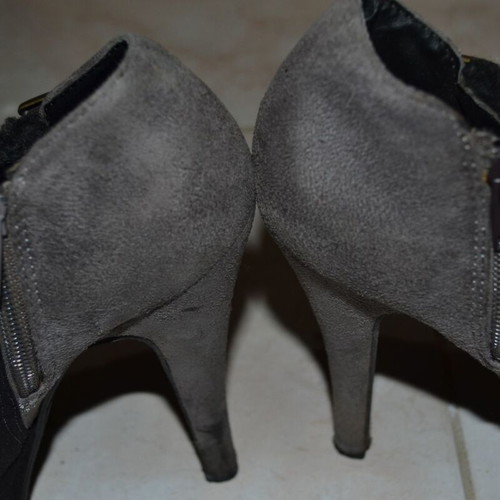 Suede ankle boots used, size 37, black and gray
