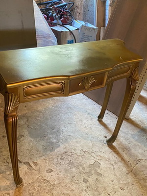 Classic console table with gold patina used, handmade Greek design