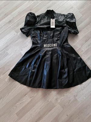 Love Moschino black leather-look dress XL new