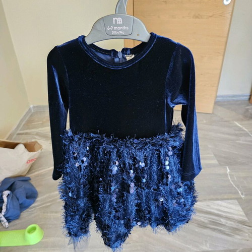 Dress for 2-year-old girl like new, dark blue velvet
