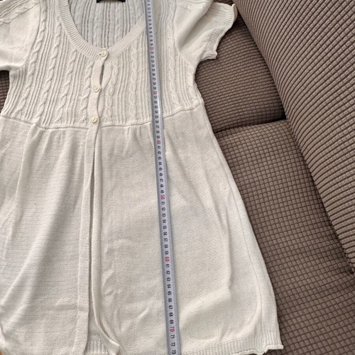 Zara knitted long cardigan used, white, size M