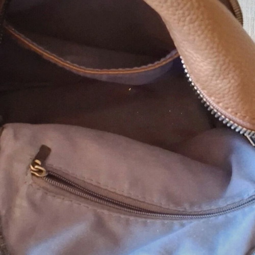 Brown faux leather backpack bag like new
