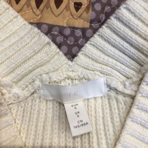 H&M Ribbed Knit Vest Oversized Cream Like New