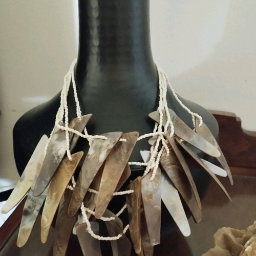 Handmade women's necklace with shell
