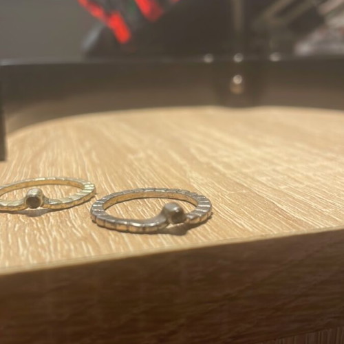 Zara ring pair with black stones like new