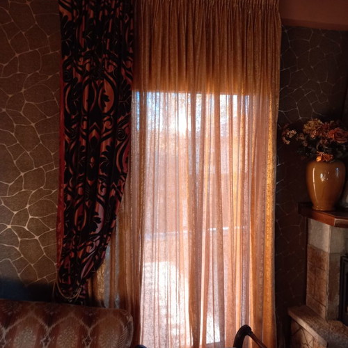 Curtain set used velvet and taffeta with curtain rod