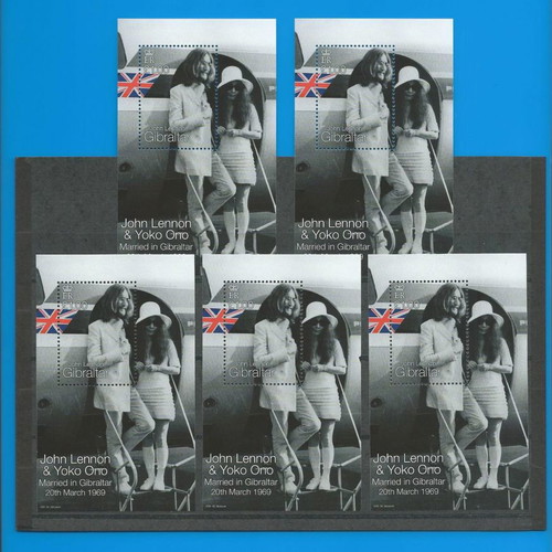 John Lennon & Yoko Ono 1999 stamps new, set of 5