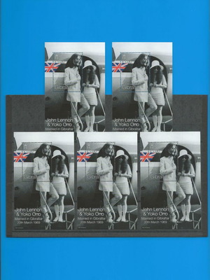 1999 GIBRALTAR  JOHN LENNON & YOKO ONO x5