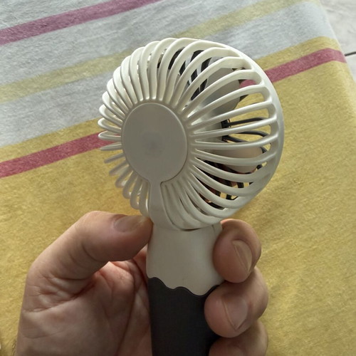 Portable fan with base and cable