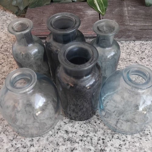 Vintage glass bottle set of 6 IKEA ÅTGÅNG 1999
