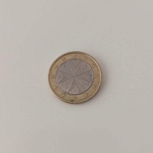 1 Euro Coin Malta used with Maltese Cross design 2008