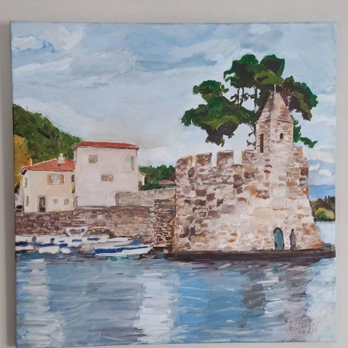 Painting new Nafpaktos acrylic 50x50 cm