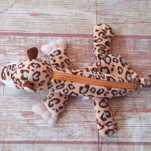 Children's plush leopard wallet pencil case NICI used