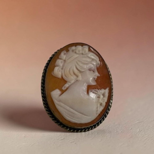 Cameo brooch and pendant silver 800, vintage, like new