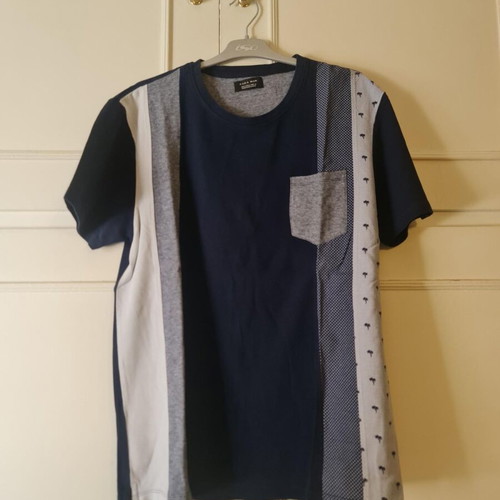 Ανδρικό t-shirt Zara μπλε ελαφρώς μεταχειρισμένο, μέγεθος L