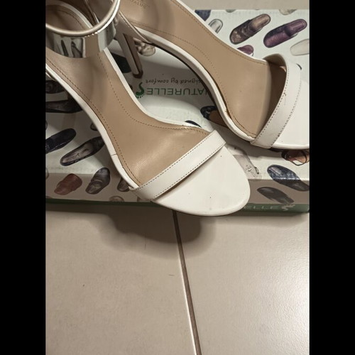 Zara white sandals with silver straps, size 37