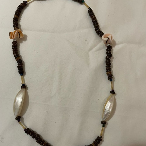Surfer dude choker necklace new with shells and organic beads