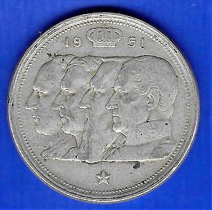 Βέλγιο 100 fr 1951-Belgium 100 francs 1951 (NLD) silver