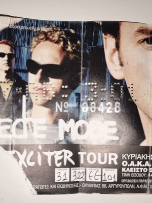 Depeche Mode concert ticket 2001 used