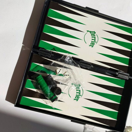 Perrier Backgammon Chess Checkers used vintage promotional game