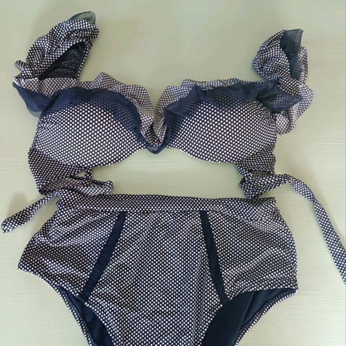 Sogno D'oro Italian swimsuit used, pin-up design with ruffles