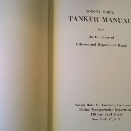Mobil Tanker Manual book in very good condition