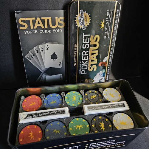 Poker Set Status used, collector's item with chips and cards