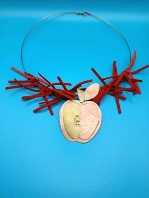 Handmade necklace new from copper and brass apple-shaped