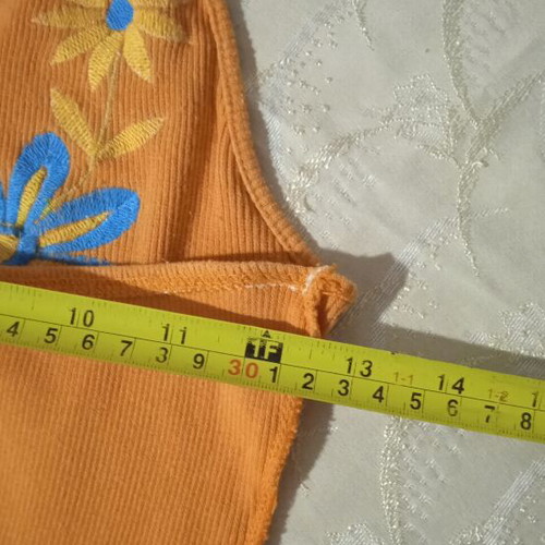On Line women's blouse used, orange, medium to large size
