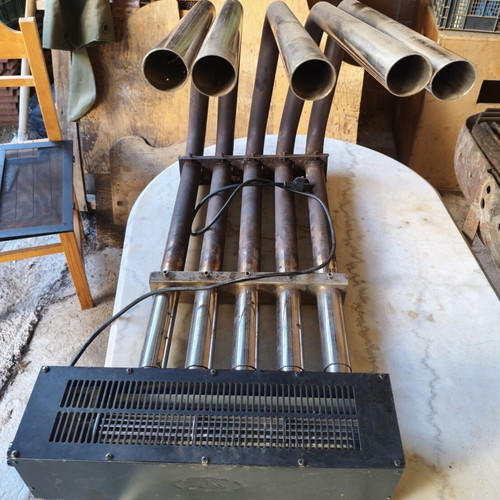 Electronic Fireplace Air Heater used with protective screen