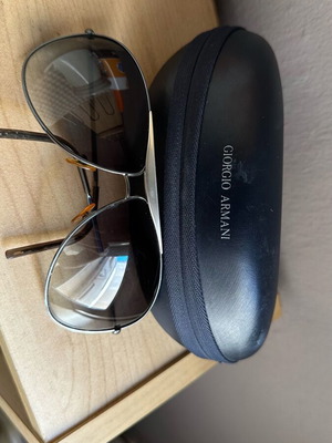 Giorgio Armani sunglasses used, black and silver