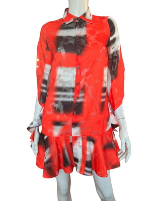 Dsquared2 red shirt style women's dress used, size IT40 XS