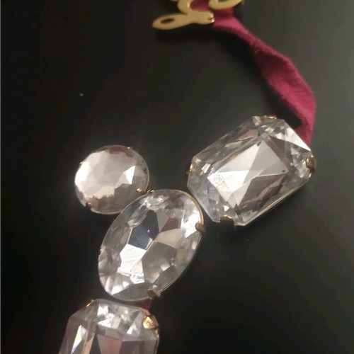 Dolce and Gabbana D&G pink suede leather necklace new