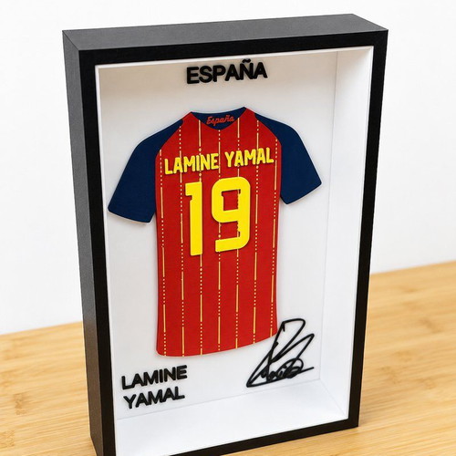 Spain Football Jersey 3D Shadow Box with Player Name and Number