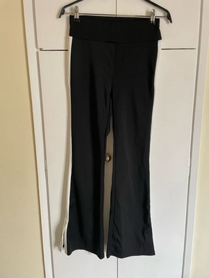 Leggings pants new, black with white stripe on the side