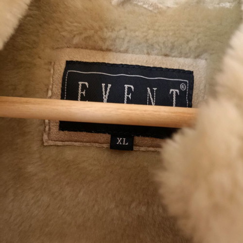 Suede leather jacket used, beige, size XL