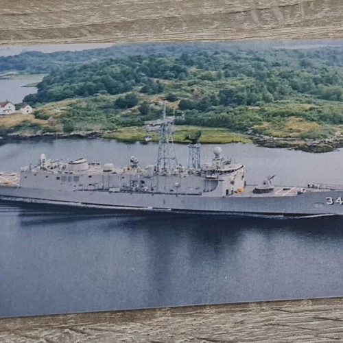 U.S.S Aubrey Fitch (FFG-34) postcard used, collectible