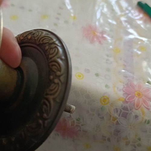Brass door knob used, round vintage