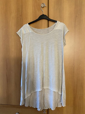 Asymmetric blouse with sequins, one size, beige