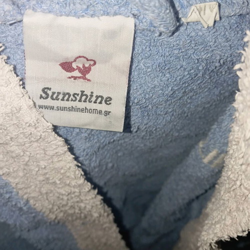 Children's bathrobe like new, blue and white, ages 4-6, Sunshine
