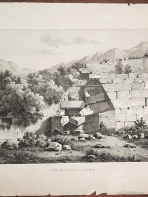 Dodwell Methana lithograph used, ancient gate 1834