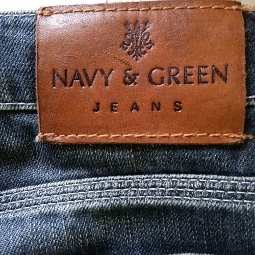 Navy & Green denim pants used 100% cotton size 33