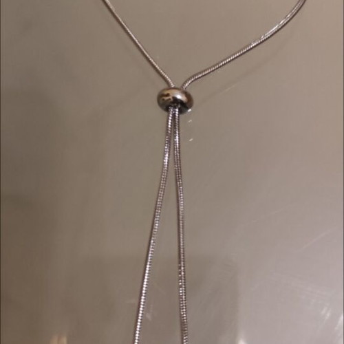 Silver stainless steel necklace new with adjustable length