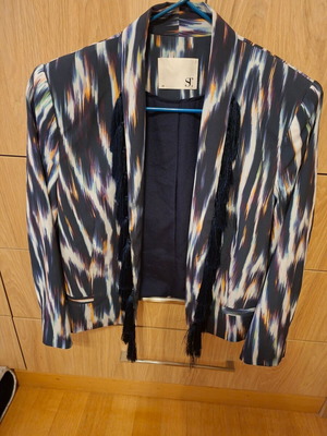 St model JOHNNY jacket with front fringes without buttons new multicolor